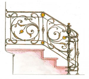 Кованая лестница перила