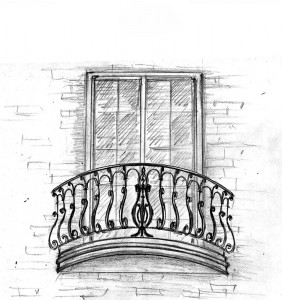 Маленький кованый балкон