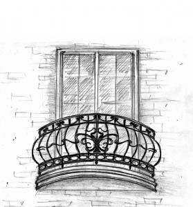 Маленький кованый балкон
